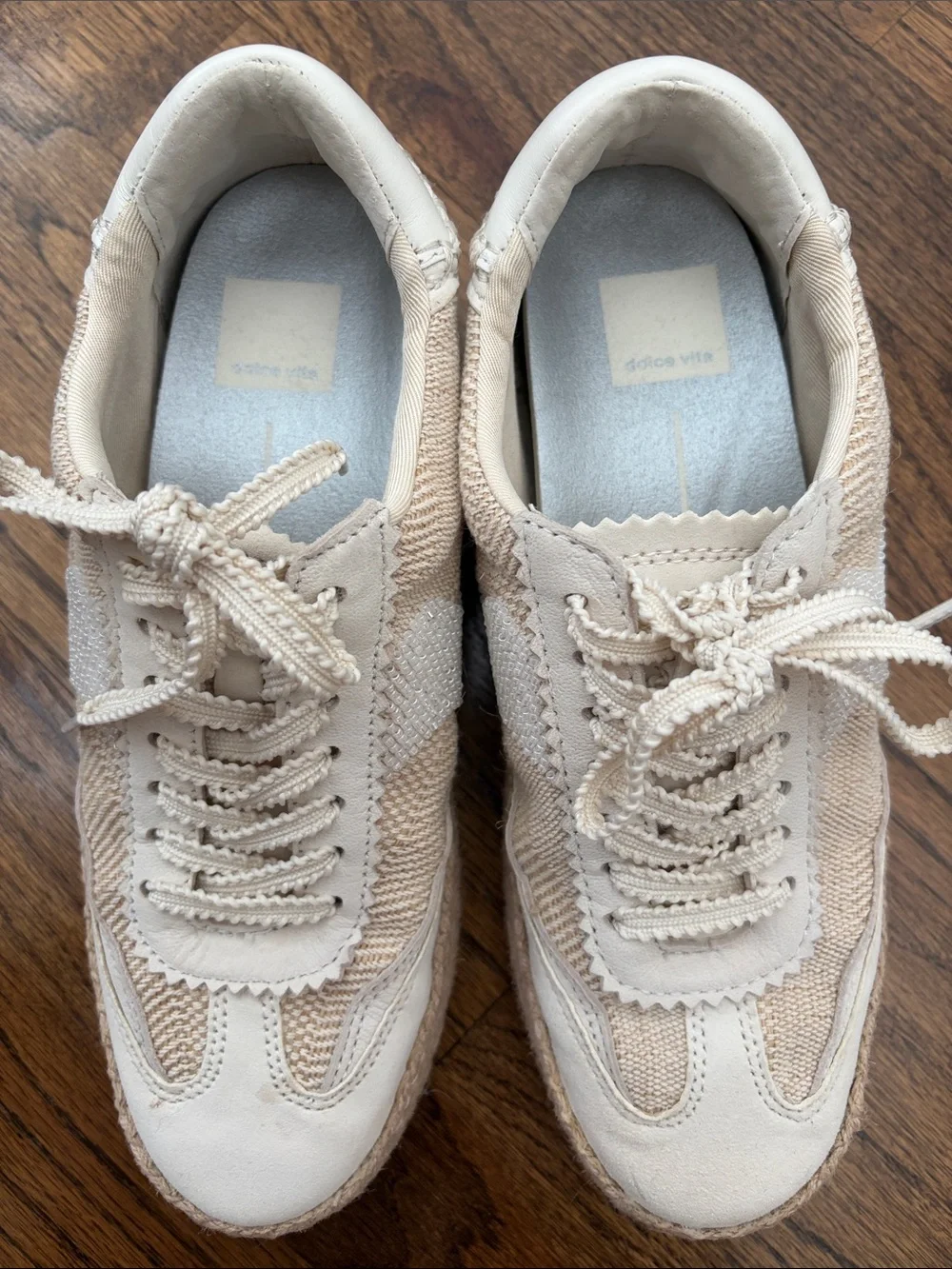 Dolce Vita Notice Beaded Lace-Up Low-Profile Espadrille Sneakers